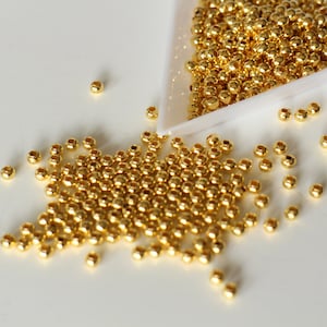 Perles intercalaires rondes lisses en laiton doré perles d'entretoises de différentes dimensions au choix 2mm, 3mm, 4mm, 5mm, 6mm ,8mm image 3