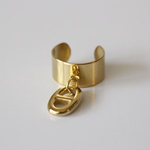 A coffee bean ring all in gold stainless steel Handmade, gift packaging will be offered to you image 2