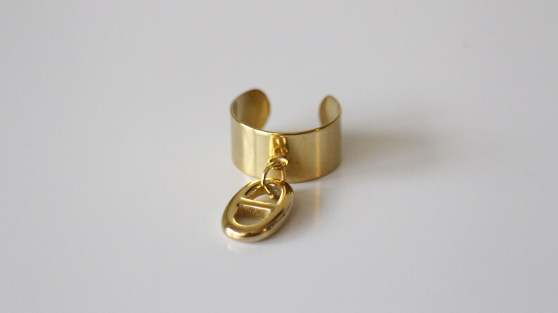 A coffee bean ring all in gold stainless steel Handmade, gift packaging will be offered to you image 2