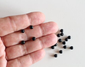 30 perles rondes lisses en acrylique noir 5 mm légères pour vos créations bijoux