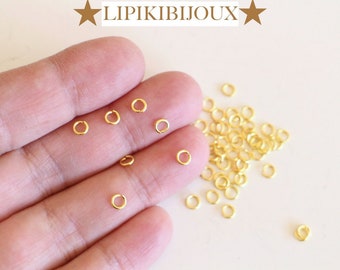 100 anneaux de jonction ronds ouverts en métal doré 4mm apprêts basiques indispensables pour vos créations bijoux