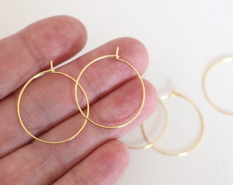 Supporti per orecchini a cerchio rotondi 4 in acciaio inossidabile 316 oro 28 x 25 mm da personalizzare secondo le vostre ispirazioni