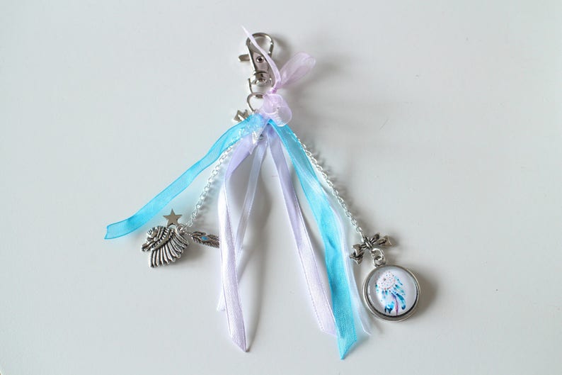 Indian silver purple bag jewel silver charm ribbons Handmade