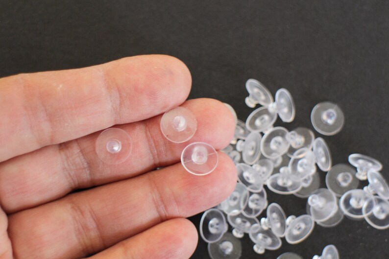 30 round protective stopper tips for transparent silicone earrings 10x6mm primers for your earring creations image 1