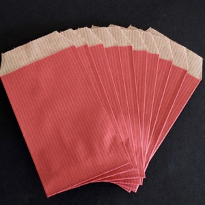 10 pochettes cadeaux rouge en papier kraft 13 x 7 cm