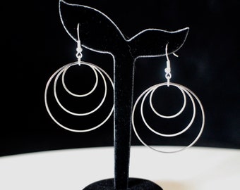 Boucles d'oreilles cercles fermés argent Fait-main