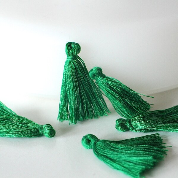 10 pompons à franges vert en 100% coton pour vos créations bijoux textiles ...