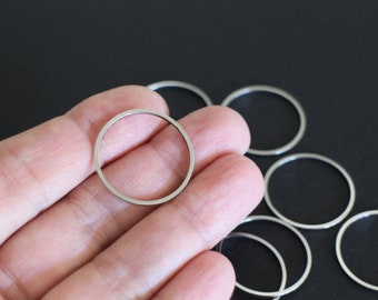 6 breloques anneaux ronds fermés cercles connecteurs en acier inoxydable argent 25 mm
