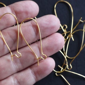 10 long earrings supports hooks hooks in gold brass 38 x 16 mm to personalize according to your choice