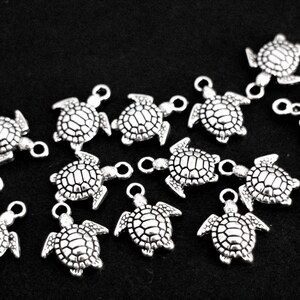 10 breloques tortues en laiton argenté 16 x 14 mm pour des créations bijoux tendances sur les thèmes des animaux et de l'exotisme image 4