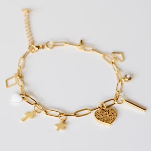 Handmade Gold Stainless Steel Charm Anklet