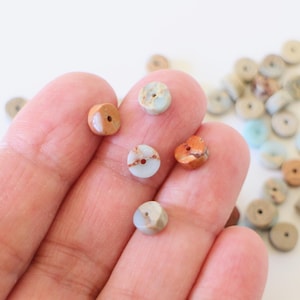 20 natural Aqua Terra Heishi Jasper beads 6 x 3 mm