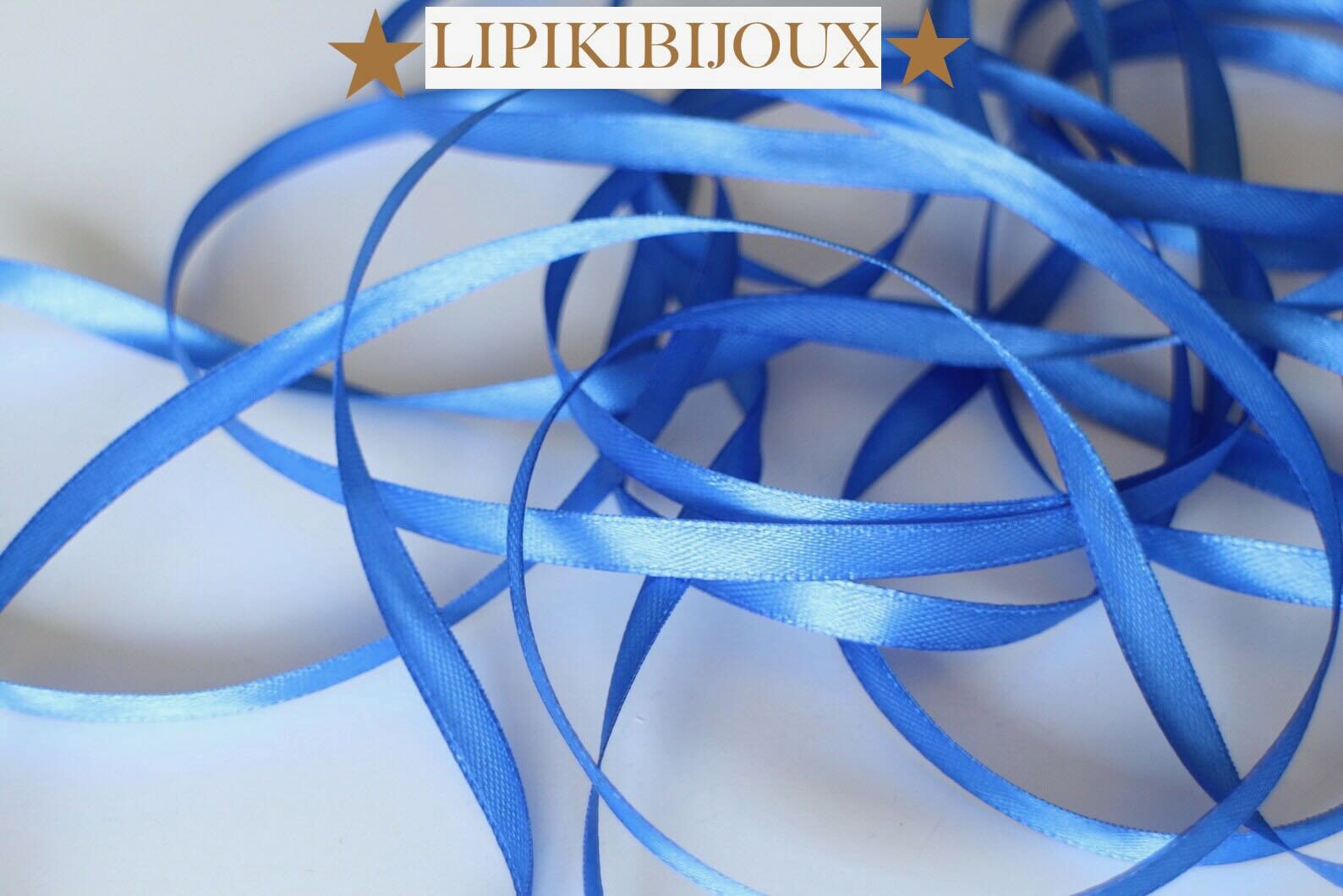 Satin Ribbon Light Blue, Baby Blue. Widths 1, 1.6 and 2 Inch. for Baptism,  Sewing, Decoration, Wreaths, Crafts. Swiss Quality in 100 Colors 