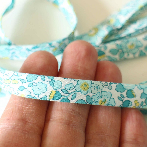 Liberty bias binding Betsy Ann Mint and Lemon floral