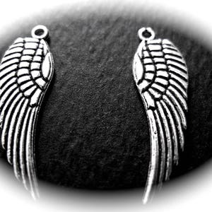 10 breloques ailes en laiton argenté 30 x 10 mm pour la réalisation de vos créations bijoux bohème nature image 2