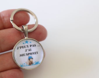 Porte clé cabochon message Fait-main