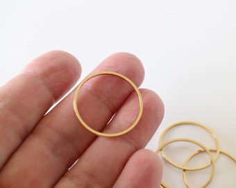 4 breloques anneaux ronds fermés cercles connecteurs en acier inoxydable doré 25 mm