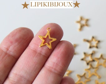 10 breloques étoiles évidées en acier inoxydable doré 15 x 13 mm pour des créations bijoux intemporelles