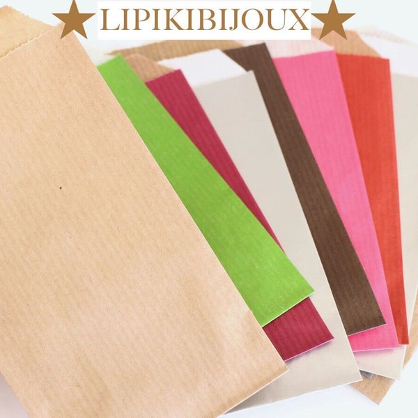 10 pochettes cadeaux rectangulaires en papier de différents coloris 13 x 7 cm pour offrir vos cadeaux de manière unique et écologique