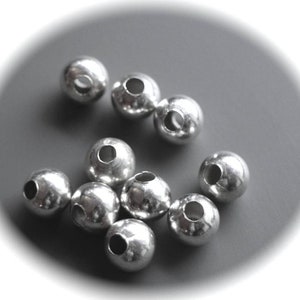 Smooth round spacer beads, silver-plated brass spacer beads, dimensions of your choice: 2mm, 3mm, 4mm, 5mm, 6mm, 8mm, 10mm 6 mm / 20 perles
