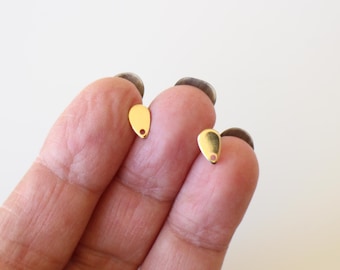 Componenti per orecchini a bottone, a forma di goccia, in acciaio inossidabile placcato argento o oro, 20 x 9 mm, Forniture per la creazione di gioielli - Italia