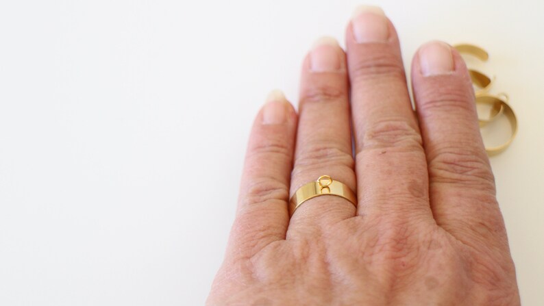 2 supports bagues avec anneau boucle en acier inoxydable doré nombreuses façons de les agrémenter breloques perles ... image 9