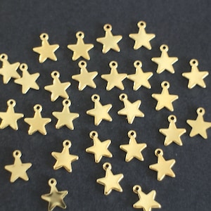 10 star charms in gold stainless steel 10 x 8 mm image 2