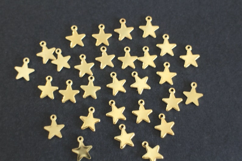 10 star charms in gold stainless steel 10 x 8 mm image 2