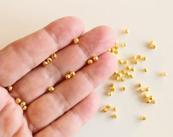 50 Aluminium fleur perles/ROSEBUD Perles 12 mm-Gold