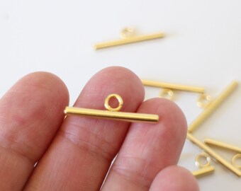 10 breloques batons en acier inoxydable doré 25 x 7 mm pour des créations bijoux intemporelles