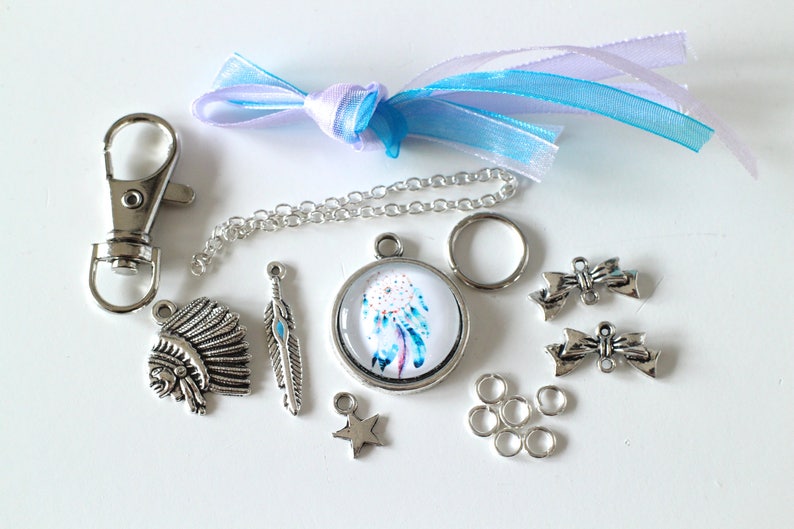 Indian silver purple bag jewel silver charm ribbons Handmade
