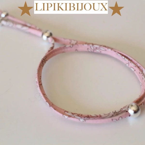 Kit diy bracelet Liberty Capel rose et perles lisses argent