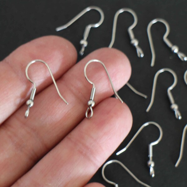 6 earrings supports hooks hooks in silver stainless steel 21 x 20 mm