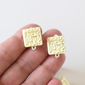 2 gold metal spiral clip-on earring supports 19 x 16 mm
