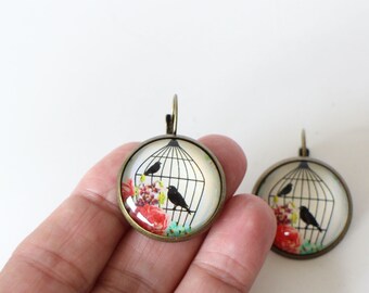 Boucles d'oreilles oiseaux Fait-main