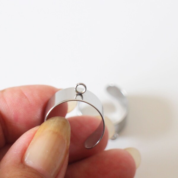 2 ring supports with silver stainless steel buckle ring possible findings to enhance in several ways pearl charm ...