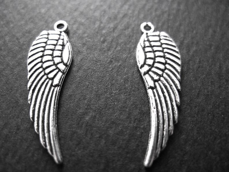 10 breloques ailes en laiton argenté 30 x 10 mm pour la réalisation de vos créations bijoux bohème nature image 4