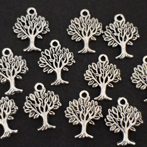 10 breloques arbres de vie en laiton argenté 22 x 17 mm pour vos créations bijoux nature image 4