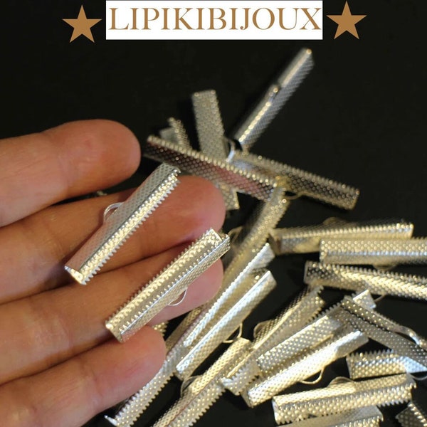 40 embouts griffes à pincer en métal argenté 35 x 8 mm apprêts parfaits pour fabrication de bracelets Liberty ou manchettes