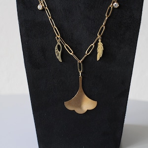 Handmade Gold Stainless Steel Charm Necklace