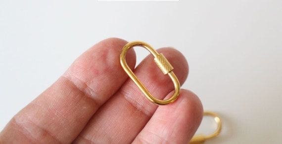 1 mousqueton fermoir à vis en Acier inoxydable or 26 x 14 mm