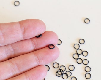 50 anneaux doubles ronds en laiton noir 6 mm apprêts pour vos créations bijoux