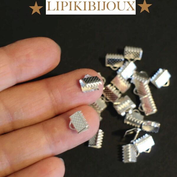 40 embouts griffes en métal argenté à pincer 8 x 8 mm très simples d'utilisation ces embouts sont parfaits pour Liberty rubans ...