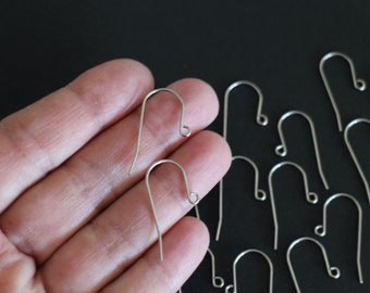 10 earrings supports hooks simple hooks in silver stainless steel 27 x 14 mm ready to embellish by you