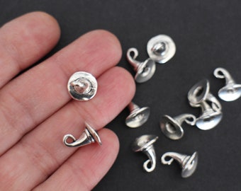 10 3D witch hat charms in silver-plated brass 11 x 11 mm ideal for your Halloween-themed jewelry creations