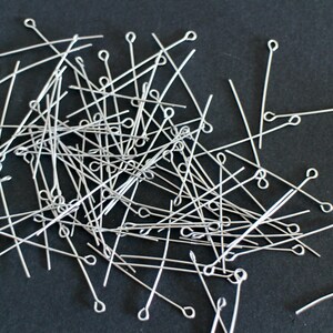 20 silver stainless steel eye rods, 40 mm image 3