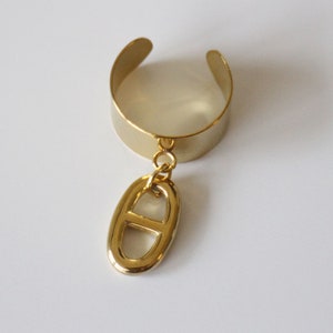 A coffee bean ring all in gold stainless steel Handmade, gift packaging will be offered to you image 4