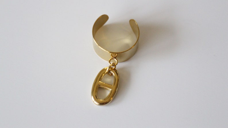 A coffee bean ring all in gold stainless steel Handmade, gift packaging will be offered to you image 4