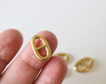 2 breloques connecteurs grains de café en acier inoxydable doré 17 x 10,5 mm pour des créations bijoux tendances
