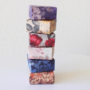 6 cajas de regalo vintage con flores multicolores en papel origami hecho a mano